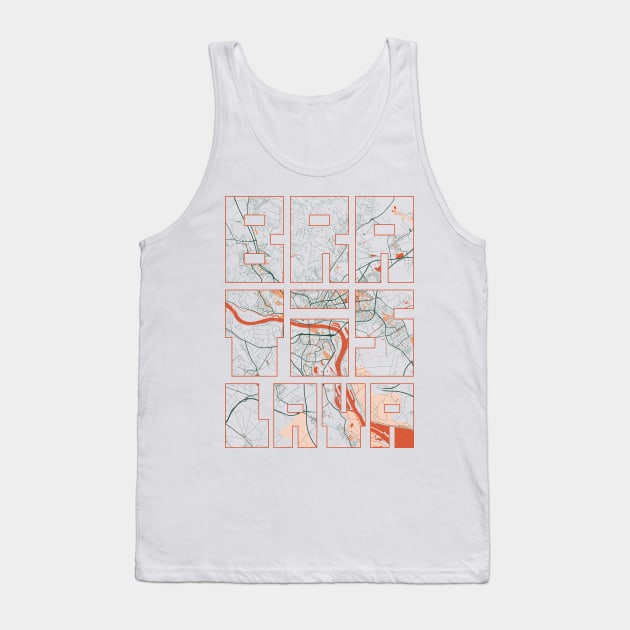 Bratislava, Slovakia City Map Typography - Bohemian Tank Top by deMAP Studio